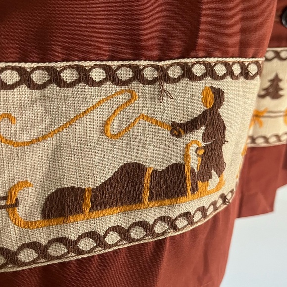 Vintage 1970s Herr’s Furs Nino-Flex Parka Embroidery Rust Brown Size Large - Picture 11 of 14